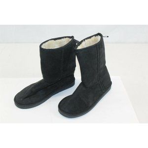 Women's Indoor / Outdoor Boots Black Faux Suede Size 8